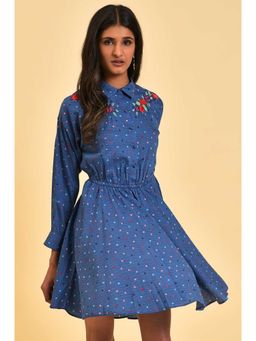 W - Blue Polka Dots Dress