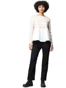 ONLY - Women Solid Beige Sweater
