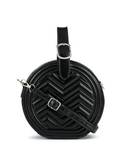 London Rag - Black Round Quilted Sling Bag