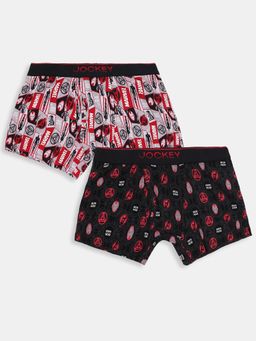 Jockey - M502 Marvel Avengers Cotton Printed Trunk Black and ChilliPepper (Pack of 2)