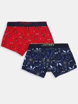 Jockey - M502 Marvel Spiderman Cotton Printed Trunk Navy and Chilli Pepper (Pack of 2)