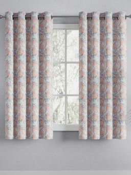 Haus & Kinder - Cotton Printed (Pack Of 2) Window Curtain Cottage Floral Multi-Color (5 Feet)