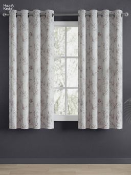 Haus & Kinder - Polyester Blackout Window Curtains Blossoms Multi-Color (Pack of 2) (5 feet)