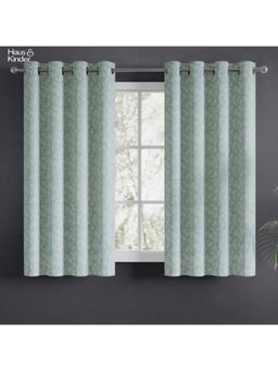 Haus & Kinder - Polyester Jacquard Window Curtains Verdant Bloom | Green | 5ft (5 feet)