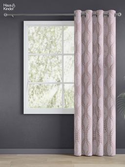 Haus & Kinder - Pink Sandvine Emboss Jacquard Door Curtains Eyelet (7 Feet)