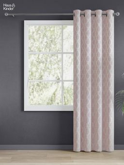 Haus & Kinder - Beige Sandalwood Heritage Jacquard Door Curtains Eyelet (7 Feet)