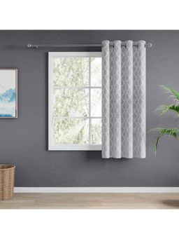 Haus & Kinder - Grey Silvercrest Damask Jacquard Window Curtains Eyelet (5 feet)
