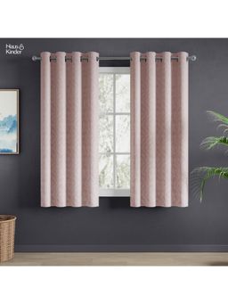 Haus & Kinder - Pink Whispering Willow Jacquard Window Curtain Eyelet (Pack of 2) (5 feet)