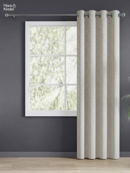 Haus & Kinder - Grey Frosted Garden Jacquard Door Curtains Eyelet (7 Feet)