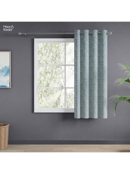 Haus & Kinder - Green Twilight Bloom Jacquard Window Curtains Eyelet (5 feet)