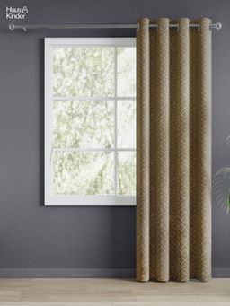 Haus & Kinder - Brown Urban Lattice Jacquard Door Curtains Eyelet (7 Feet)