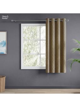 Haus & Kinder - Brown Urban Lattice Jacquard Window Curtains Eyelet (5 feet)