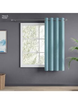 Haus & Kinder - Blue Mist Lattice Jacquard Window Curtains Eyelet (5 feet)