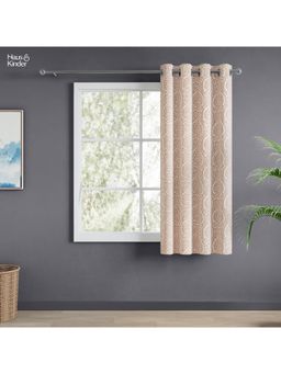Haus & Kinder - Peach Rustic Vine Jacquard Window Curtains Eyelet (5 feet)
