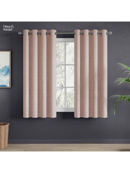 Haus & Kinder - Pink Blush Daisy Jacquard Window Curtain Eyelet (Pack of 2) (5 feet)