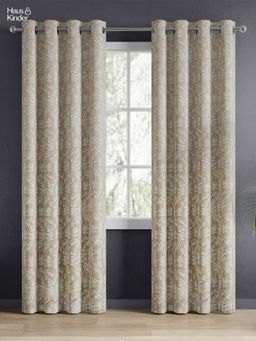 Haus & Kinder - Grey Timeless Grace Jacquard Door Curtain Eyelet (Pack Of 2) (7 Feet)