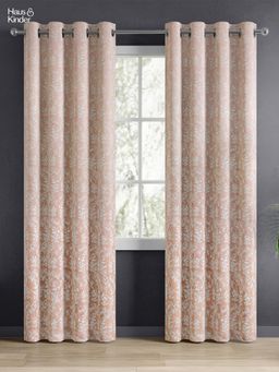 Haus & Kinder - Pink Rosewood Grace Jacquard Door Curtain Eyelet (Pack Of 2) (7 Feet)
