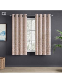 Haus & Kinder - Pink Rosewood Grace Jacquard Window Curtain Eyelet (Pack of 2) (5 feet)