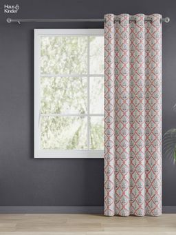 Haus & Kinder - Brown Heritage Medallion Digital Printed Door Curtains Eyelet (7 Feet)
