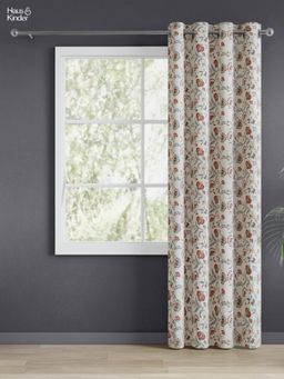 Haus & Kinder - Cream Saffron Garden Digital Printed Door Curtains Eyelet (7 Feet)