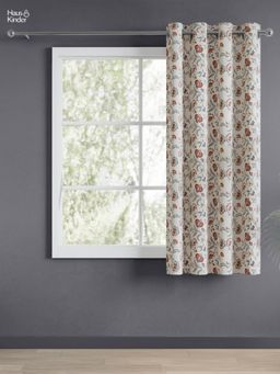 Haus & Kinder - Multi-Color Saffron Garden Digital Printed Window Curtains Eyelet (5 Feet)