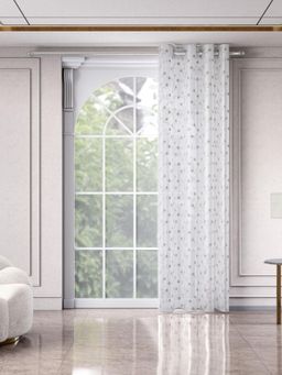 Haus & Kinder - Grey Polyester curtain Door Dewdrop Vine Blush (7 feet)