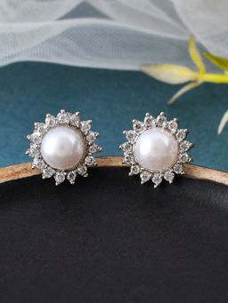 Silvermerc Designs - Classic Solitaire Single American Diamond Stud Earrings