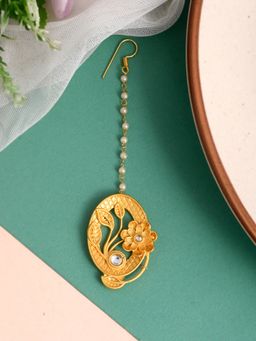 Silvermerc Designs - Gold Plated Traditional Floral Maang Tikka