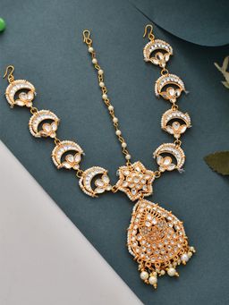 Silvermerc Designs - Kundan Wedding Head Chain With Mang Tikka