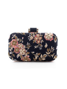 sugarcrush - Embroidered Black & Multi-Color Clutch
