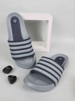 Carlton London - Striped Grey & Black Sliders