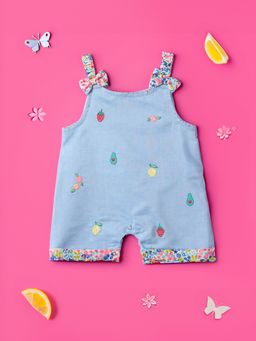 Nautinati - Infant Girls Embroidered Pure Cotton Rompers