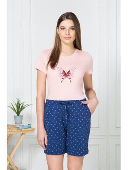 Van Heusen Woman Lingerie and Athleisure - Van Heusen Women Drawstring Waist & Functional Pocket Lounge Shorts - Blue