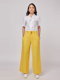 Not So Pink - Mustard Wide Leg Hight Waist Trouser