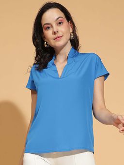 Oxolloxo - Women Blue Solid Top