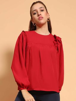 Oxolloxo - Women Red Solid Top