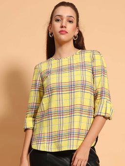 Oxolloxo - Women Yellow Checks Top