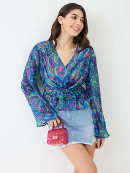 Globus - Women Blue Paisley Top