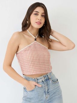 Globus - Women Pink Printed Crop Top