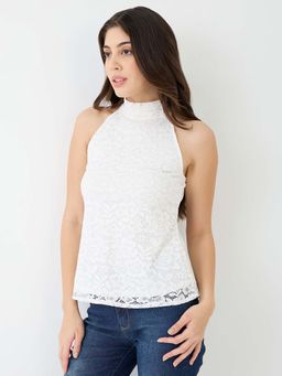 Globus - Women White Self Design Top