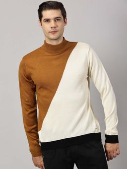BLACK BUCK - Men Tan Colorblock Sweater