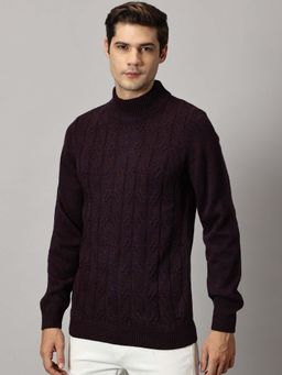 BLACK BUCK - Men Purple Textured Sweater
