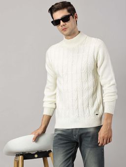 BLACK BUCK - Men White Textured Sweater