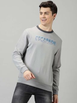 BLACK BUCK - Men Grey Typography Sweatshirt