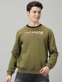 BLACK BUCK - Men Green Typography Sweatshirt