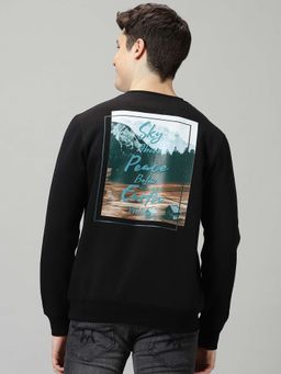 BLACK BUCK - Men Black Graphic Sweatshirt