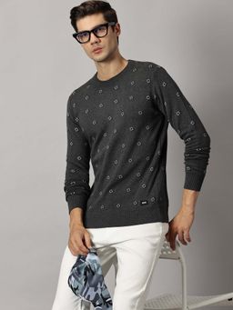 BLACK BUCK - Men Grey Woven Sweater