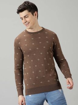 BLACK BUCK - Men Brown Woven Sweater