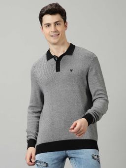 BLACK BUCK - Men Black Colorblock Sweater