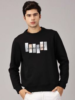 BLACK BUCK - Men Black Graphic Sweatshirt for Men